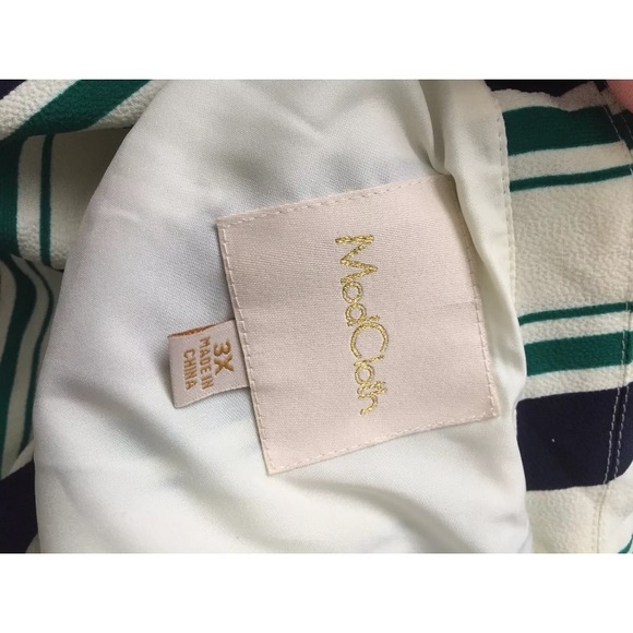 NWOT Modcloth Green Light Yellow Stripe Wrap Dress - Picture 7 of 7